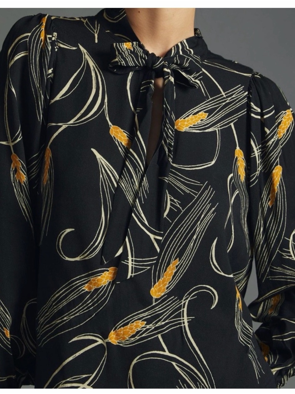 The Odells | Tie-Neck Blouse | Long Sleeve | Anthropologie | NWT
